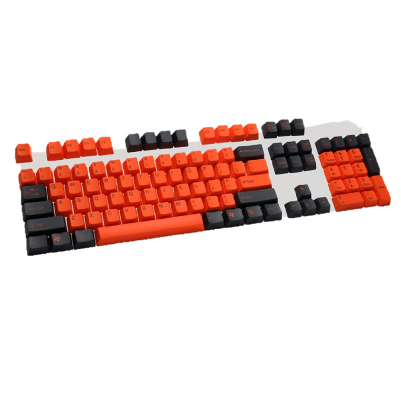 Tai-Hao 104 Keys-Double Shot Keycap + 1 Keys Puller - Black/Orange - أكسسوار لوحة مفاتيح